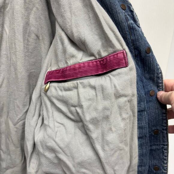 L.L. Bean Jean Jacket, Flannel Lined, Corduroy Cuffs and Collar, Size M - Picture 4 of 5